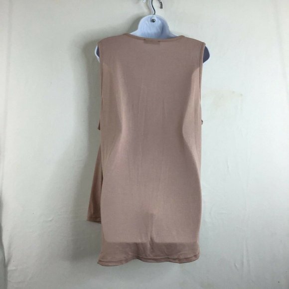 UDEAR Women's Pink Knitted V-Neck High Low Hem Casual Tank Top Size 2XL - Picture 6 of 10